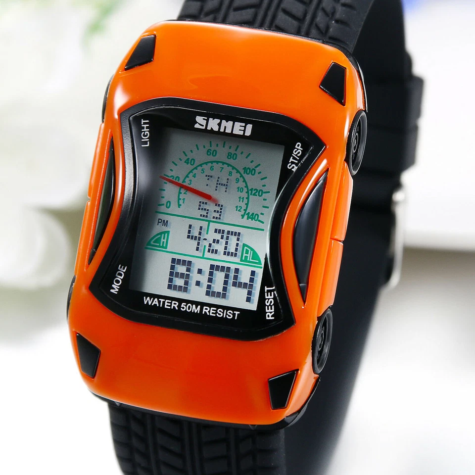 Reloj de pulsera digital multifunción en forma de coche para regalo infantil - Imagen 4 de 4