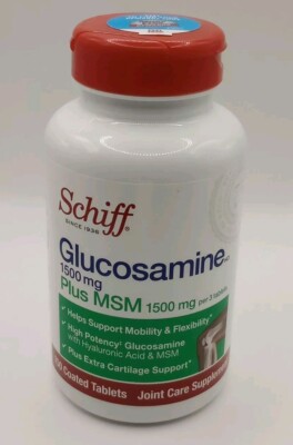 Schiff Glucosamine Plus MSM 150 Coated Tablets Milk-Free, No Artificial Flavors,