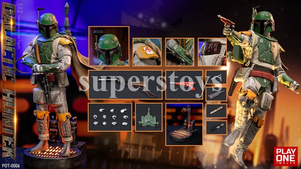 Play One twelve POT-0006 1/12 Galactic Hunter Fett Action Figure