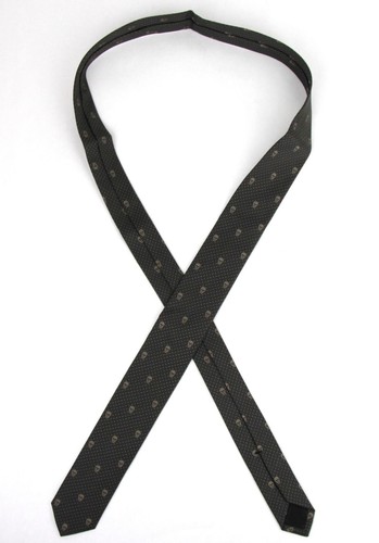Alexander McQueen braune Schädel-Tupfen-Seidenkrawatte fein 5 cm 184303 2065 - Bild 5 von 7