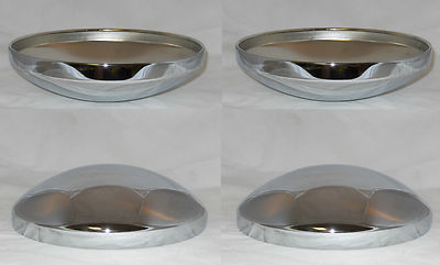 4 CAP DEAL BABY MOON WHEEL RIM CHROME STEEL CENTER CAPS 10-1/8'' ID 10-1/2'' OD