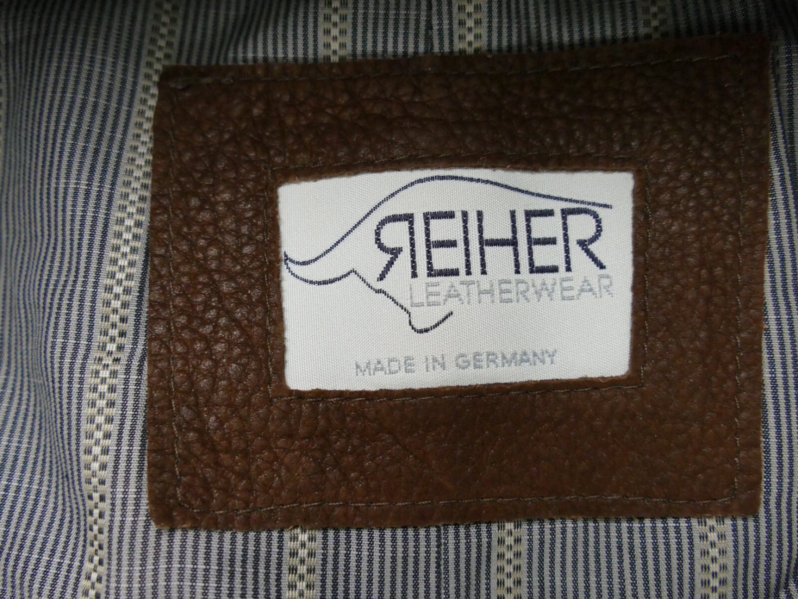 FILA Giubbotto airone pelle liscia marrone indossato leggermente patinato tg.54 RT 1749