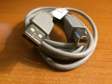 NEW 5 FOOT USB / AB CABLE GRAY GREY WITH SILVER ENDS