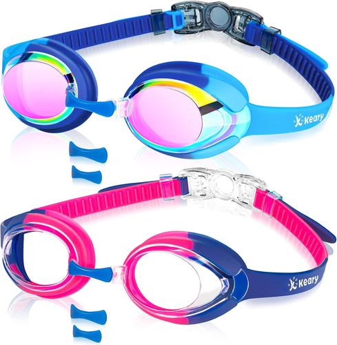 Kids Swim Goggles for Toddler Kids Youth(3-12),Anti-Fog Waterproof Anti-Uv Clear