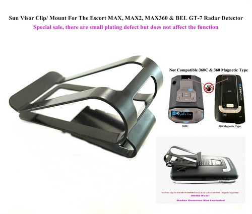 Detectores de radar con clip/montaje para visera solar The Escort MAX, MAX 2,MAX 360 y BEL GT-7 - Imagen 7 de 13