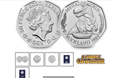 UK 2020 MEGALOSAURUS DINOSAUR 50p CERTIFIED BRILLIANT UNCIRCULATED