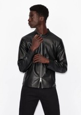Giubbino in pelle collo coreano Armani Exchange