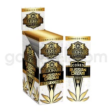 Billionaire Herbal Cone RUSSIAN CREAM 2pk Organic Rolling Paper Cones  10 ct/BOX