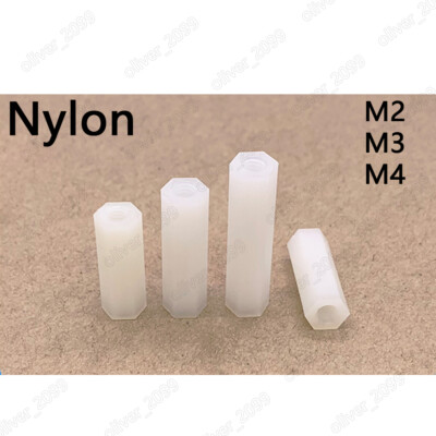 M2 M3 M4 Female-Female White Nylon Hex Column Standoff Support Spacer Pillar