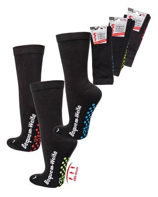 Wowerat  2 Paar extra breit  Wellness Socken mit rutschhemmender Sohle  35 - 50