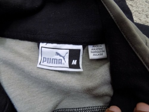 Puma Track Jacket Warm Up Full Zip Tg Large Nero Arancione Righe Logo Ricamato - Foto 5 di 5