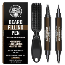Beard Pen 2 Pack - Brown Beard Pencil Filler for Men Lapiz Para Barba De Hombr