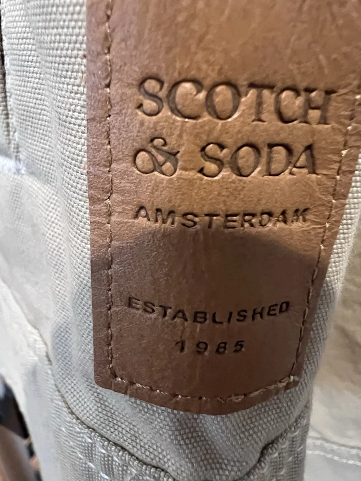 Chaqueta de camionero de lona Scotch & Soda travertino para hombre talla M mediana marrón nueva con etiquetas Foto 3 de 4