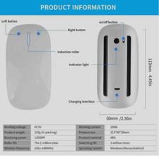 Wireless Bluetooth Magic Mouse Compatible with Apple MacBook iMac Pro Air PC — image 3