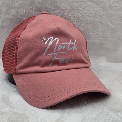 The North Face Hat Cap Snap Back Womens One Size Pink Trucker Mesh Outdoor