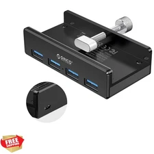 Aluminum USB 3.0 Hub with Extra Power Supply - 5Gbps Fast Data & Compact Design