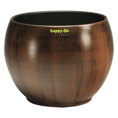 Keramik Blumentopf Bali in Holzdekor