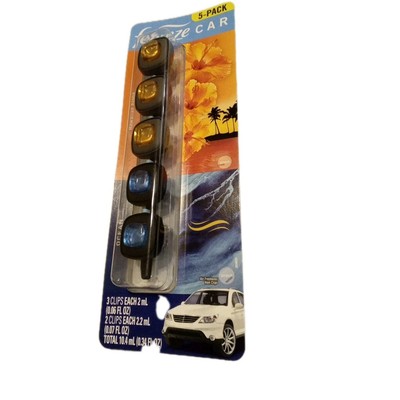 Febreze Hawaiian Aloha and Ocean Air Freshener, 5 Car Vent Clips