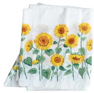 SUNFLOWERS Fabric Double Border Cotton 9 Yards 44'' Wide Crisp Kansas Flower