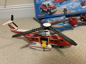 Lego City Fire Helicopter Set (7206) 100% Complete w/ Box Minifigures & Manuals