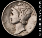 1945-D Silver Mercury Dime - Scarce  Better Date  No Reserve  #L2759