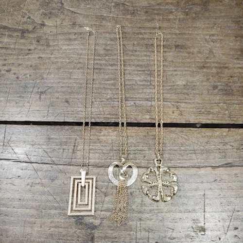 THREE Vintage Sarah Coventry Necklace LOT Gold Tone Signed Costume Jewelry