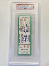 Hakeem Olajuwon Signed 1984 NCAA Final Four Ticket UH Cougars PSA DNA 5 Auto 10