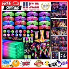 150 PCS Colorful Glow in the Dark Party Set for Kids & Adults - All Occasions