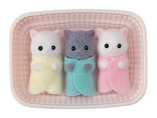 Sylvanian Families Set triple e culle per gatti persiani Ni-109 epoca Calico ...