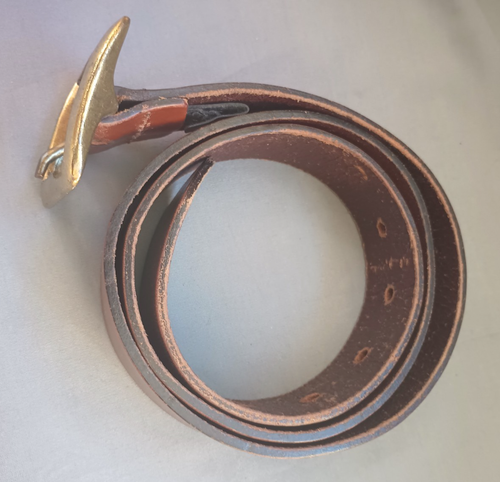 Soho Design Group Womens 1-3/8" Wide Brown Leather Belt Square Buckle Size L - Picture 3 of 13