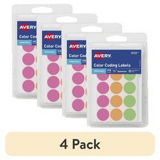 Neon Color Coding Labels 3/4 Inch Round Paper Stickers Removable Self Adhesive