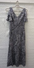 Pre-Owned Alex Evenings Caroline Flutter Sleeve Sequin Gown Women's Size 8P
