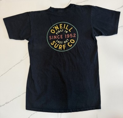 O'Neill Men's Black Graphic Print Surf Theme T-Shirt Medium Regular Fit