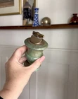 Nora Fenton Marble And Brass Lighter And Diamond Cut Glass Trinket Dish With Lid