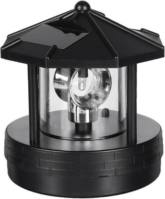 Solar Powered Rotating Lighthouse Beacon LED Light - 360° Auto Illumination, IP4