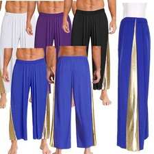 Men Dancewear Worship Trousers Performances Costume Yoga Pants Latin Long Leg