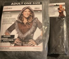 Women s Medieval Viking Hooded Capelet Adult One Size Fits Most Viking Costume