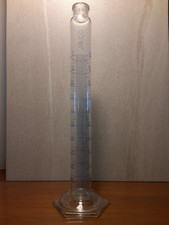 100ml Glass Graduated Cylinder With Size 16 Glass Stopper - Minor Chips on Base