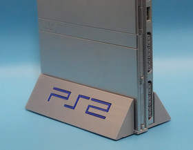 PlayStation 2 Slim vertical stand Silver 3D Printed