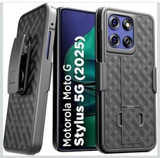 For Motorola Moto G Stylus 5G 2025 Belt Clip Holster Phone Case Hybrid Cover