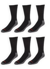 Wrangler Ultra Dry Work Socks 6-Pack Crew Size 6-12 Cushioned Moisture Wicking