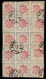 1902 MIDDLE EAST/WEST ASIA Block of 15 stamps BOUCHIR Cancellation. Ex Quinet