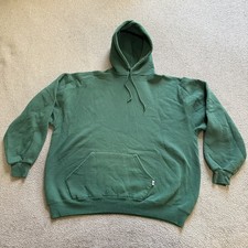 Vintage 90s Russell Athletic Sweatshirt Mens 2XL Green Blank Hoodie Pullover USA