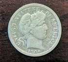 Sharp 1904 Barber Dime P Silver Coin Nice Coin Lustrous
