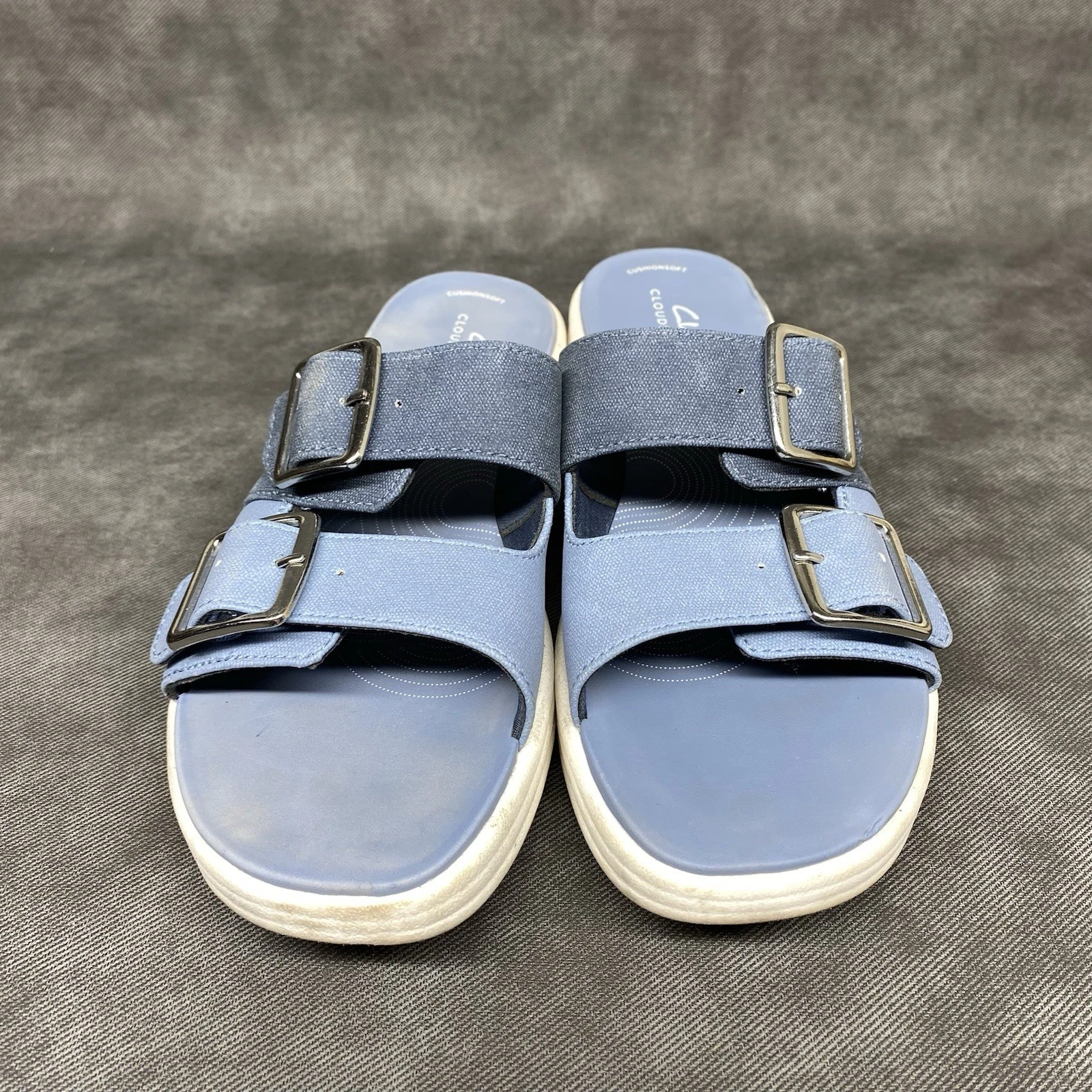 Clarks Cloudsteppers sandali donna 8 5 W slide fibbia drift blu