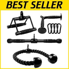 Tricep Rope, Straight Bar, V Bar, LAT Pulldown Set