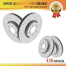 Front Rear Drilled & Slotted Disc Brake Rotors for Volvo XC90 2003 - 2013 2014