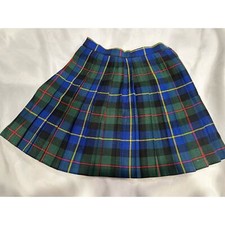 Vintage Saks Fifth Avenue Plaid pleated school Skirt girls Size: 6 20 wool