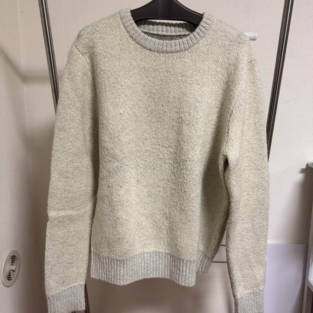 Stussy 8 Ball Mohair Knit Sweater color Ivory White Size L