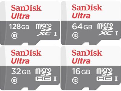 SanDisk Ultra Micro SD Karte 32GB 64GB 128GB 256GB 512GB Class 10 SDXC Speicher HD